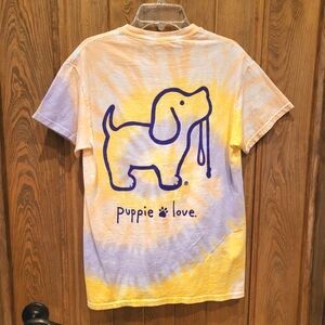 Puppie Love Pastel Tie Dye Tee Shirt